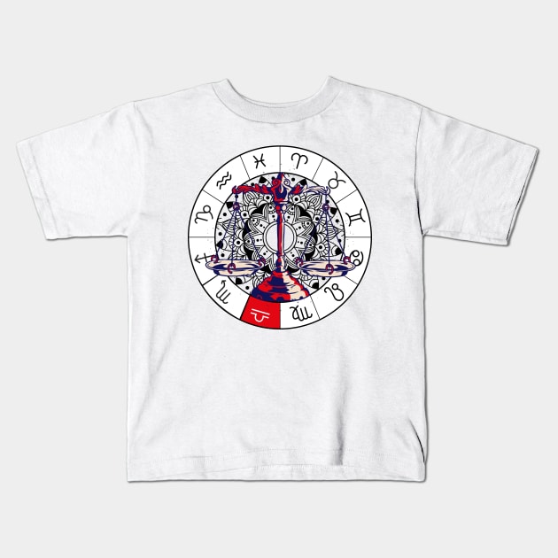 Libra star sign, zodiac sign horoscope Kids T-Shirt by 2P-Design